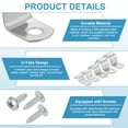 thumbnail image 3 of Uxcell 5Pcs 3.5" Pipe Strap, 1 Hole Pipe Clamp 304 Stainless Steel Rigid Conduit Clamp U Bracket Heavy Duty with Self-Tapping Screws for Tube Installation, Silver, 3 of 7