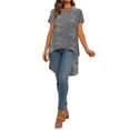 thumbnail image 4 of T-Shirt à Manches Courtes Col Rond Imprimé Floral à Pois pour Femmes, 4 of 6
