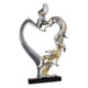 thumbnail image 1 of Figura de pareja besándose, escultura de amantes de estilo nórdico, adorno de escritorio para estante. Plata, 1 of 7