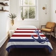 thumbnail image 4 of Anchor Red Large Tapestry for Bedroom Wall Hanging Tapestry, Modern Navy Blue White Striped Nautical Ceiling Backdrop Tapestries Poster Blanket Wall Decor for Teens Room Living Room Dorm 85" x 90", 4 of 8