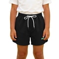 thumbnail image 2 of Amidoa Boys Shorts Elastic Waist Toddler Soft Casual Summer Solid Color Sports Shorts for Kids Black Size 8, 2 of 8