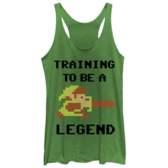 Women's Nintendo Legend of Zelda Link Training Racerback Tank Top Envy Green Medium