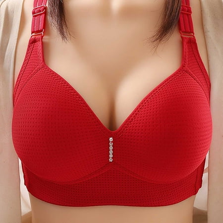 

YWDJ Nursing Bras for Breastfeeding No Underwire for Large Bust Maternity Soft for Elderly Lightly Ladies Without Steel Rings Large Size Lingerie Underwire Sports Bras Everyday Bras for Women Red XXL