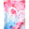 thumbnail image 6 of Fdqin Girls Summer Outfits 6 Pcs Tie-dye Heart Print Casual Short Sleeve Tee Tops and Dolphin Shorts Set Red Colorful Blue Red 4-5 Years, 6 of 9