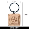 thumbnail image 2 of Jamaica Travel Reggae Music Peace Sign Square Keychain Charm Tag - Engraved Wood, 2 of 6