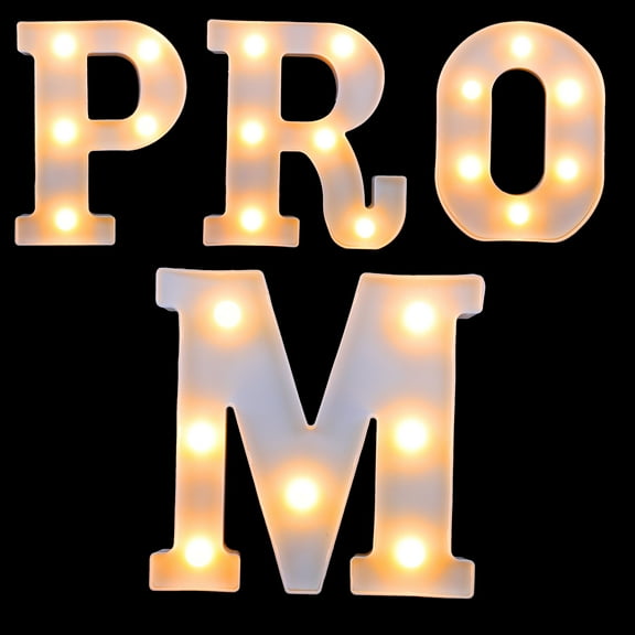 HOMEMAXS 4 Pcs Prom Led Light LED Letter Light Lights 15.8X14X2.8CM White