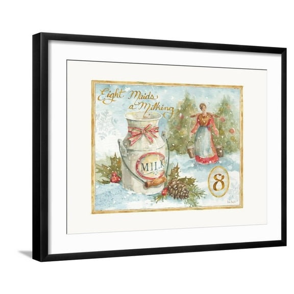 Art.com 12 Days of Christmas VIII Art Print by Lisa Audit, Black Frame Wall Art, 29" x 23"