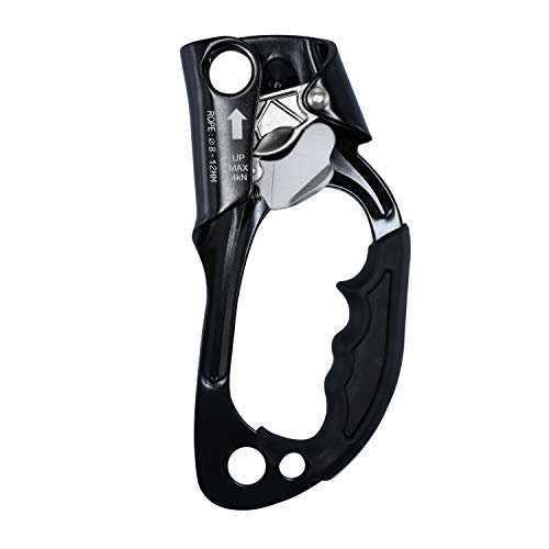 kissloves Climbing Hand Ascender Outdoor Mountaineering Tree Arborist Climbing Rappelling Equip Hand Ascender for 8-12MM Rope Left Right Hand Ascender
