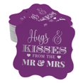 thumbnail image 1 of Inkdotpot Pack Of 100 Real Silver Foil Bracket Shape Paper Tags Hugs & Kisses From The Wedding Favor Hang Tags, 1 of 7