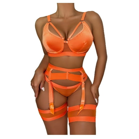 

Sexy Lingerie for Women Women Underwear Bra Panties Underclothes Underpants Garter Belt Lingerie Roleplay Sets Women s Exotic Lingerie Sets Faja Shapewear for Women New Arrival Orange S
