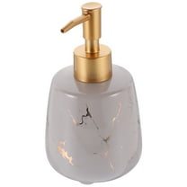 Shampoo Sub Bottle Ceramic Hand Soap Liquid Bottles with Pump Travel Grey