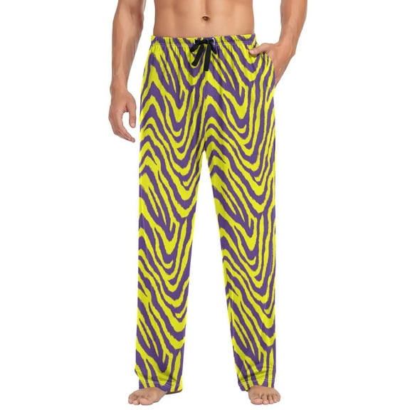 joogoo Men's Pajama Pants Purple Zebra Pattern Soft Long Sleep Lounge Pjs Bottoms L