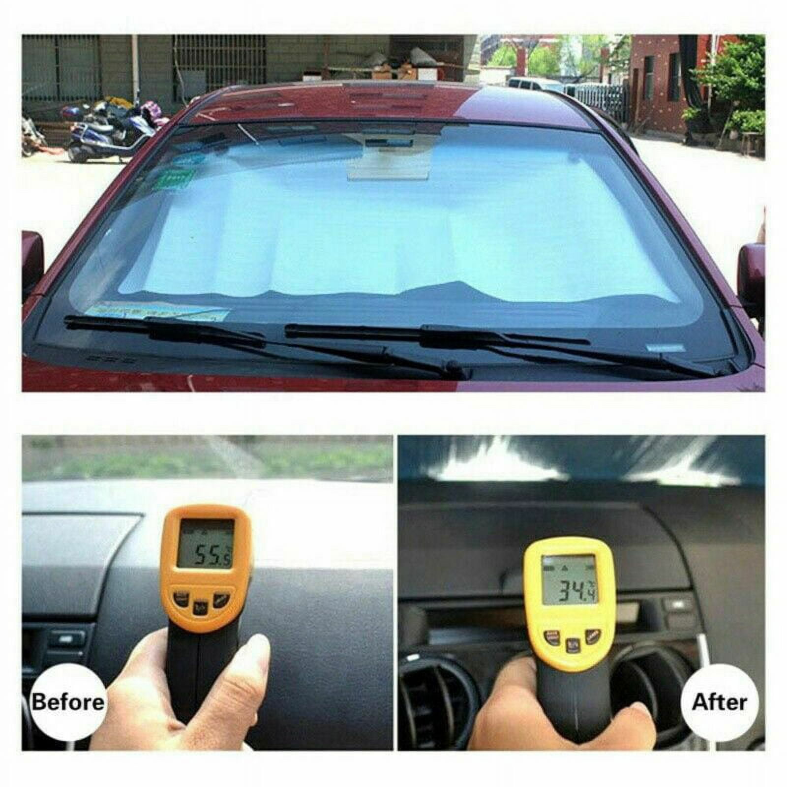 VONTER Car Windshield Sunshade Car Sun Protector Foldable Front Window Shade-Thicken 5-Layer Bubble for Auto Windshield Sun Shade UV Protection and Heat Reflector 51"x 23" (Silver)