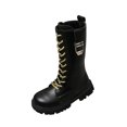 thumbnail image 2 of Kids Mid Calf Boots,Mid Calf Boots for Kids - Modern Tall Fashion Boots with Clean Structured Upper,Round Toe and Side Zipper Mid Shaft Boots,Mid Shaft Dress Boots,Casual Footwear for Autumn Winter, 2 of 4
