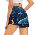thumbnail image 2 of Uemuo Whimsical Underwater Fantasy Pattern Women's Athletic Shorts High Waisted Running Shorts with Liner Pockets Gym Elastic Workout Shorts-Small, 2 of 9