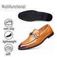 thumbnail image 3 of Mens Leather Dress Shoes Casual Comfort Loafers Fashion Classic Business Shoes Non-slip Breathable Driving Shoes Brown 11.5 US, 3 of 7