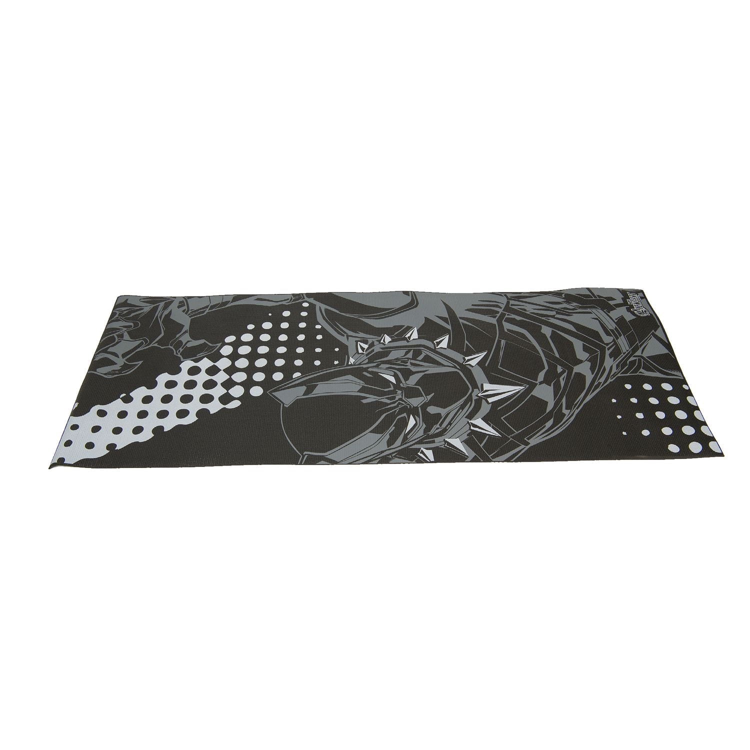 Marvel Black Panther Comic Art 3mm Yoga Mat – 24” x 60" – Black/Grey