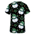 thumbnail image 3 of Up to 65 off!Lolmot Christmas Womens Scrub Tops Cute Santa Clause Snowman Xmas Tree Snowflake Printed Stretch Soft Scrub Shirts with Pockets Holiday Comfy Nurse Work Tops, 3 of 3