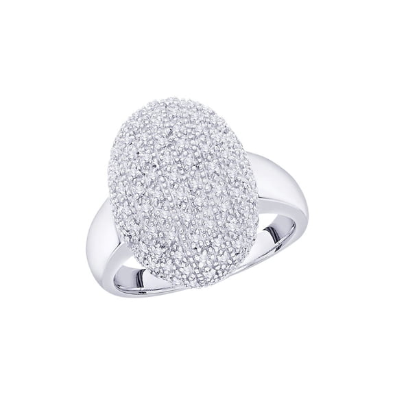 Diamond Fashion Ring in Sterling Silver (1 cttw) (I-Color, SI3/I1-Clarity) (Size-7.5)