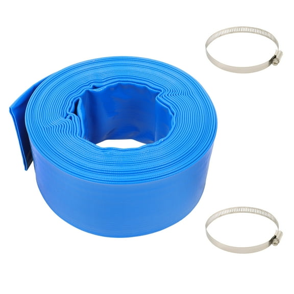 3" x 50 FT Pool Backwash Hose For Swimming Pool Filter Pump W/ 2 Clamp