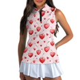 thumbnail image 3 of Whosucclay Heart-Shaped Cherry Pattern Workout Tank Tops for Women, Breathable Golf Top 1/4 Zipper Anti Wrinkle Women Golf Sleeveless Tank Top, 3 of 7