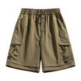 thumbnail image 2 of Only Moment Women's Summer Shorts Chemical Fiber Blends Casual Baggy Trendy Hot Pants Elastic Waist Drawstring Comfy Shorts Running Shorts Brown,M, 2 of 9