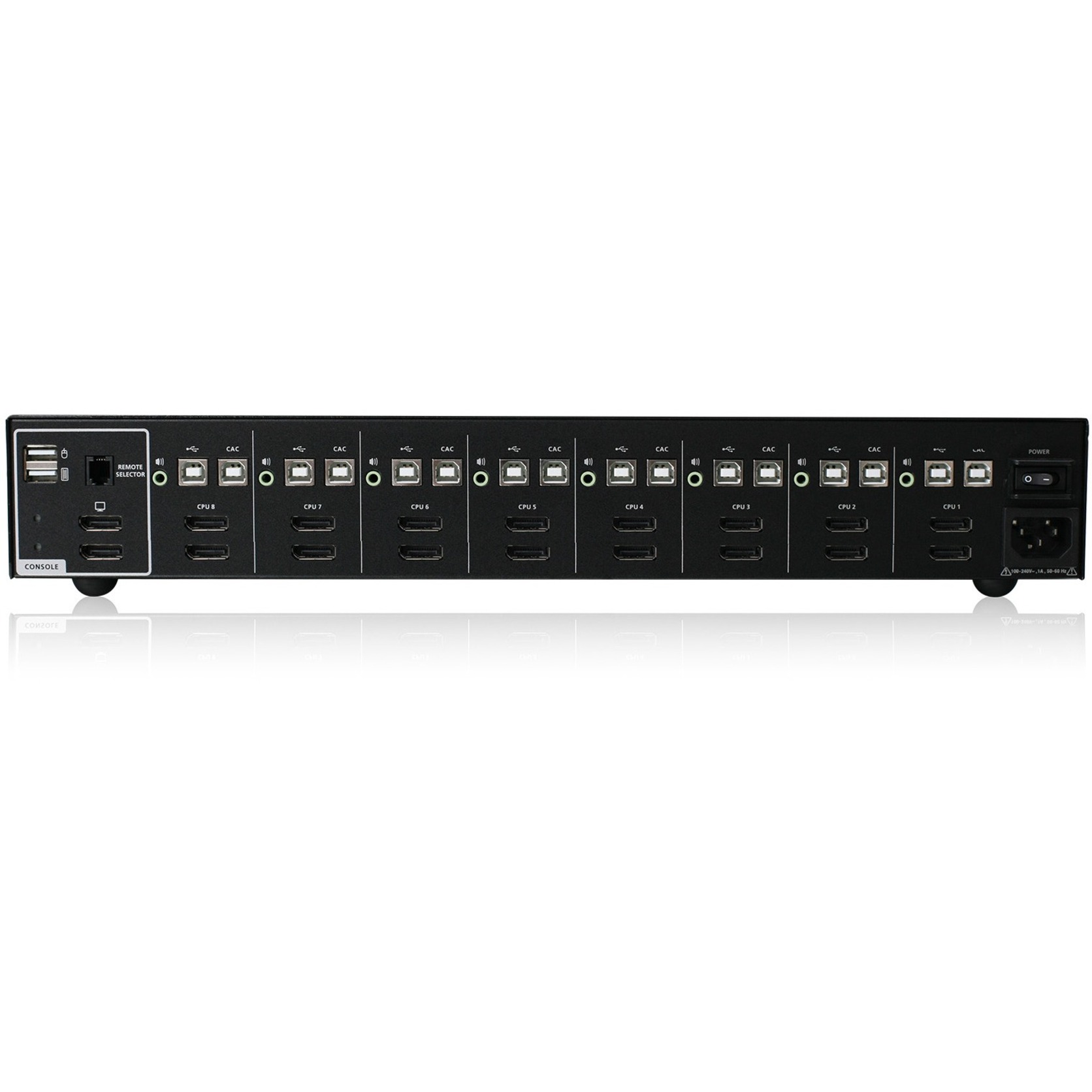 IOGEAR Secure KVM Switchbox - 8 Computer(s) - 1 Local User(s) - 3840 x 2160 - 50 Hz, 60 Hz - 19 x USB - 18 x DisplayPort - TAA Compliant