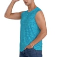 thumbnail image 3 of Gaeub Blue Glitter Men's Sleeveless Muscle Shirts Workout Tank Tops, Odor Protection and Comfortable - Large, 3 of 8
