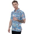 thumbnail image 4 of LA LEELA Men's Hawaiian Shirts Short Sleeve Button Down Shirt Men's Hawaii Shirts Boho Vacation Summer Beach Shirts for Men S Water Surf, Blue, 4 of 6