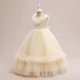 thumbnail image 2 of adviicd Robes pour Enfants Filles Robes d'Été Manches Courtes Robe Tutu de Fête pour Filles Beige, 10 Ans, 2 of 4