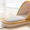 thumbnail image 5 of Open Toe Cotton ​Linen Slippers Men Women Comfy Indoor House Spring Summer Anti-Slip Slippers, 5 of 7