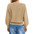 thumbnail image 4 of Long Sleeved Women Solid Color Button Down Casual Henley Sweater Knit Pullover, 4 of 6