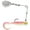Pink Chart Glow, variant on VMC Curl Tail Spinnerbait 1/16 Pearl White