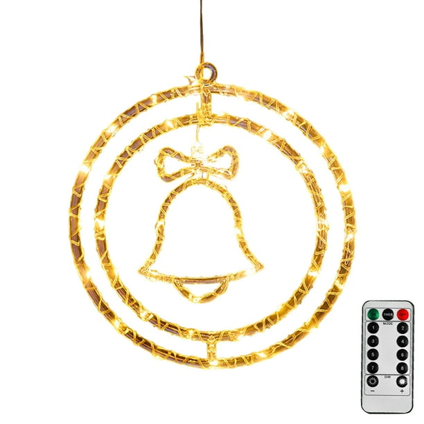Luces Decorativas para Navidad LED Colgantes Con Anillo Mando A Distancia Alimentado Por USB Rojo