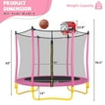 thumbnail image 6 of 5.5FT Trampoline with Safety Enclosure for Kids, SEGMART Toddler Trampoline with Basketball Hoop, Kids Trampoline with Jumping Mat, Mini Trampoline, Indoor Trampoline, Gifts for Boys Girls, 220LBS, 6 of 6