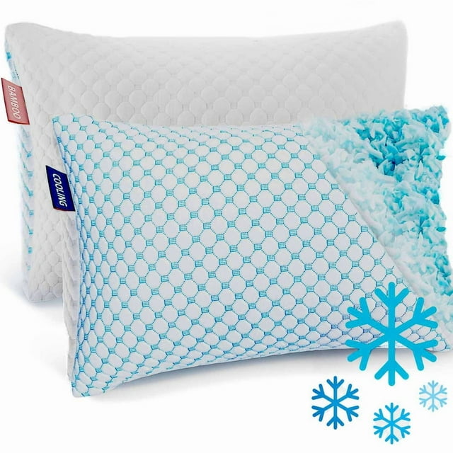Virtu Almohadas de Memory Foam Reguladoras de Temperatura, Juego de 2 Almohadas King, Almohadas Reversibles Tamaño King, Almohadas Refrescantes King 20" X 36"
