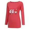 thumbnail image 4 of JINMGG Long Blouses for Women, Christmas Tops for Women Women Santa Claus Printed Long Sleeve Pullover Sweater Casual, 4 of 6