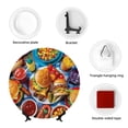 thumbnail image 4 of Daiia Vibrant Picnic Food Spread Printed Pattern Ceramic Plate Dinner Plates Bone China Decorative Plates with Display Stand Art Ceramic Ornaments for Wall Hanging Decoration-8in, 4 of 6