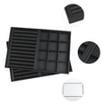 thumbnail image 3 of REGALWOVEN Set of 2 PU Leather Accessory Organizer Trays with Removable Dividers for Drawers Black Ring/12 Grid Tray, 3 of 7