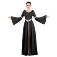thumbnail image 4 of IDOPIP Metallic V Neck Praise Dance Dress for Women Liturgical Lyrical Dancewear Worship Robe Dress, 4 of 8