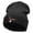 Black, variant on Pheasant Embroidered 12 Inch Long Knitted Beanie - Olive OSFM