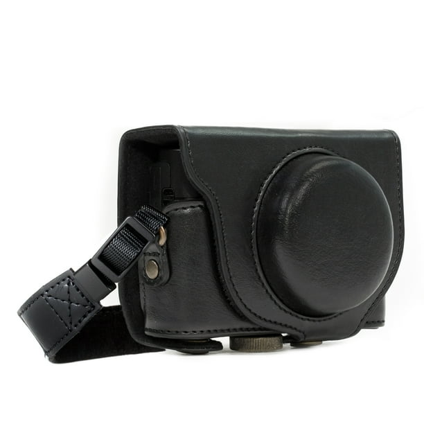Megagear Mg2 Ever Ready Leather Camera Case Compatible With Sony Cyber Shot Dsc Rx100 Vi Dsc Rx100 V Dsc Rx100 Iv Dsc Rx100 Iii Black Walmart Com Walmart Com
