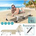 thumbnail image 4 of Slsy 3 in 1 Sun Tanning Chair Oversized with Mat & Face Arm Hole, 5-Position Heavy Duty Folding Chaise Outdoor Lounge Chair w/ Pillow, for Beach, Pool, Lawn, Yard, Patio, 4 of 15