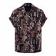 thumbnail image 1 of Camisa de solapa de manga corta con estampado informal de verano para hombre Pompotops  oipoqjl44601, 1 of 7