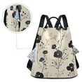 thumbnail image 5 of FORMRS Women's Travel Backpack Purse Anti-Theft Hidden Pockets Casual Shoulder Bag, Small Black Flowers, 5 of 7