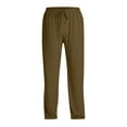 thumbnail image 4 of LWavelet Men's Pajama Pants - Drawstring & Button Waist Soft Fabric Nightwear & Loungewear Comfortable Pants Light Brown 2XL, 4 of 5