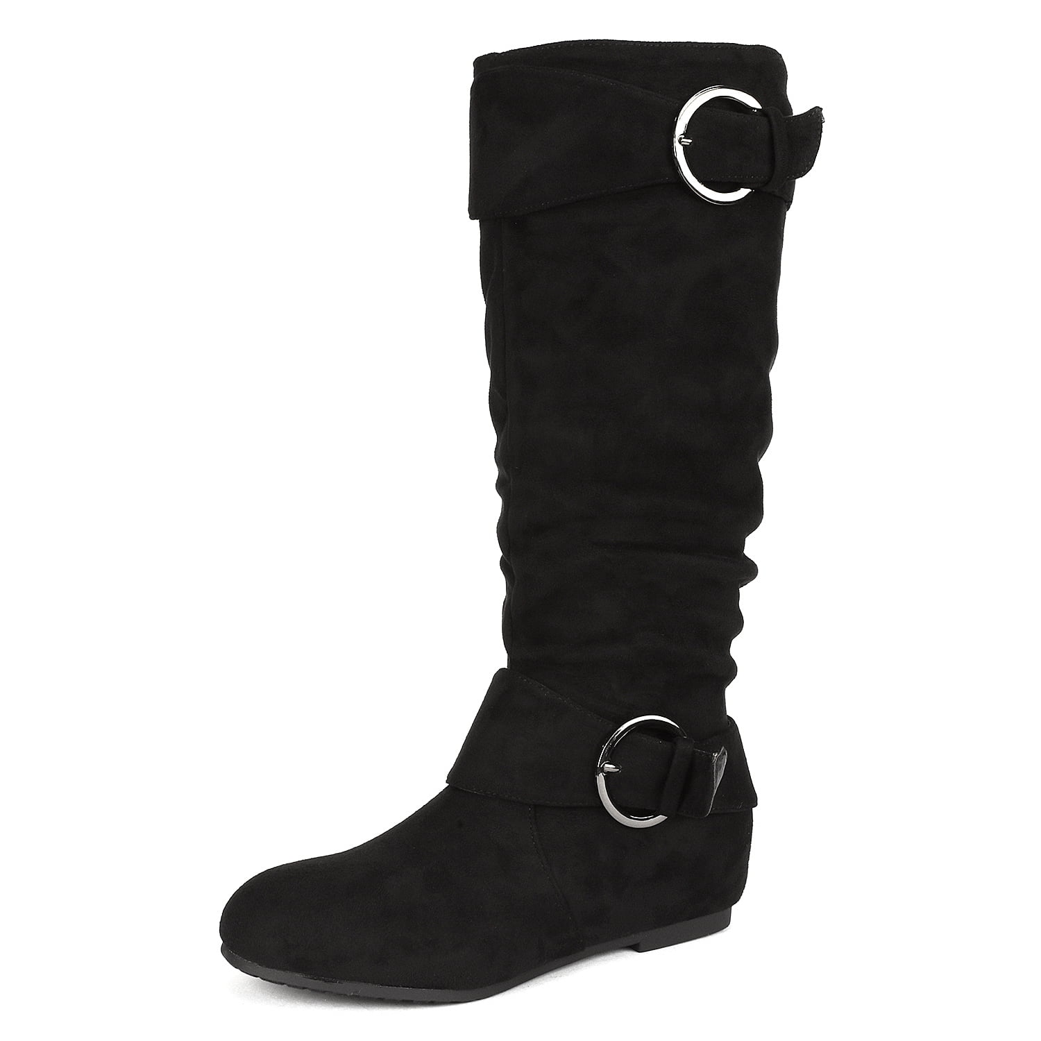 black suede wedge boots wide calf