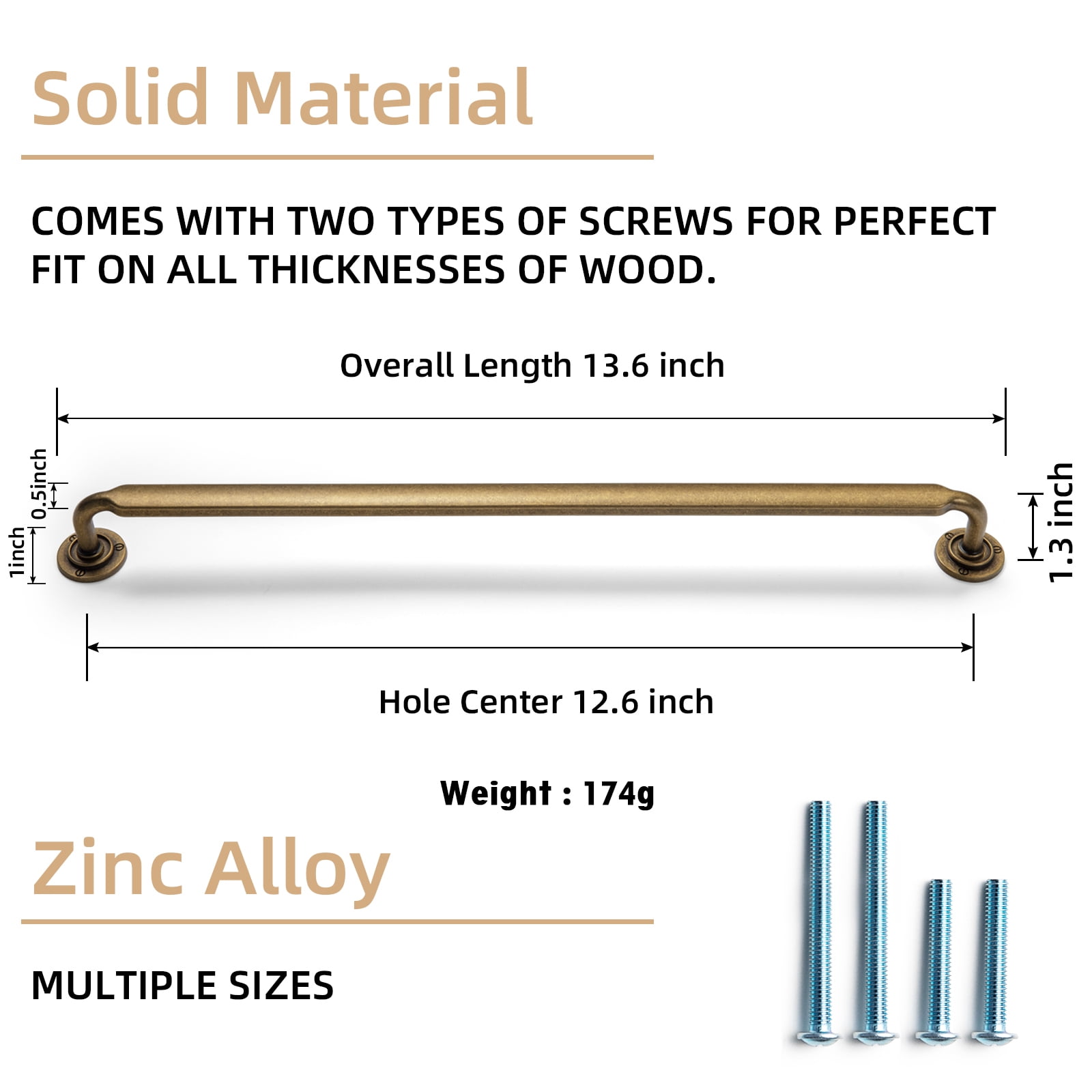 Goo-Ki 6 Pack 12.6''(320mm) Hole Center Antique Brass Cabinet Pulls with Backplate, Zinc Alloy Minimalist Style Cabinet Handles for Drawer,Dresser,Cupboard Wardrobe Cabinet