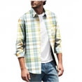 thumbnail image 2 of Yusimy Men's Casual Cotton Flannel Plaid Overshirt Jacket - Long Sleeve Button-Down, Warm Comfortable Fabric, Fall Winter Layering & Outdoor Wear, 2 of 5