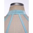thumbnail image 6 of Aislor Women's Lyrical Dance Flower Applique Halter Strappy Asymmetric Flowy Tulle Skirt Contemporary Dress Light Blue M, 6 of 7